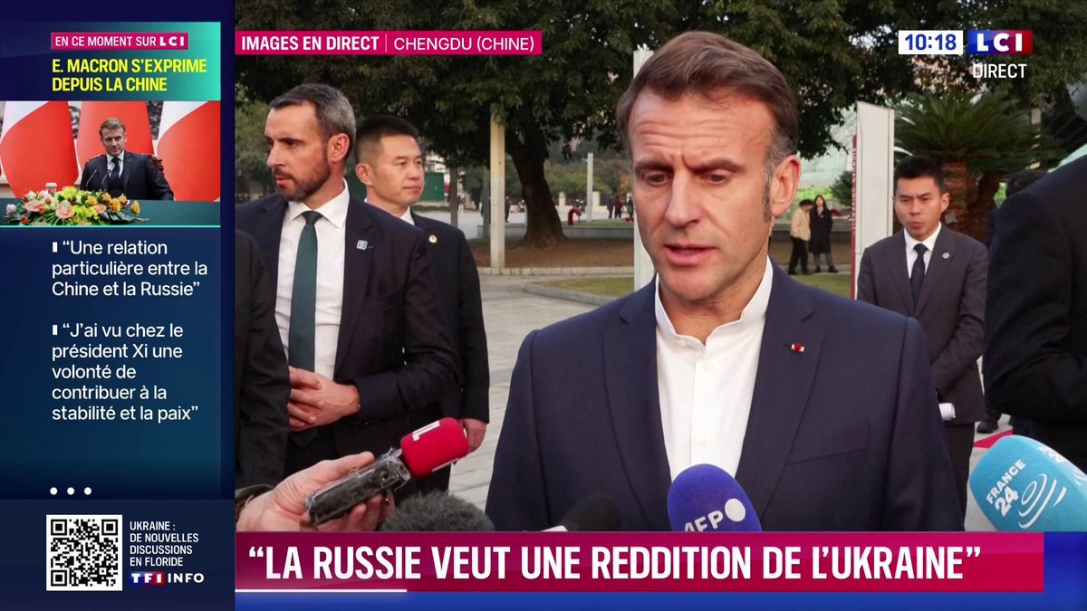 🔴 Plan de paix pour l'Ukraine 🗣️ "Il ne faut céder à aucun esprit de division entre Européens et Américains. Les États-Unis ont besoin de nous pour que cette paix soit robuste et durable", déclare Emmanuel Macron