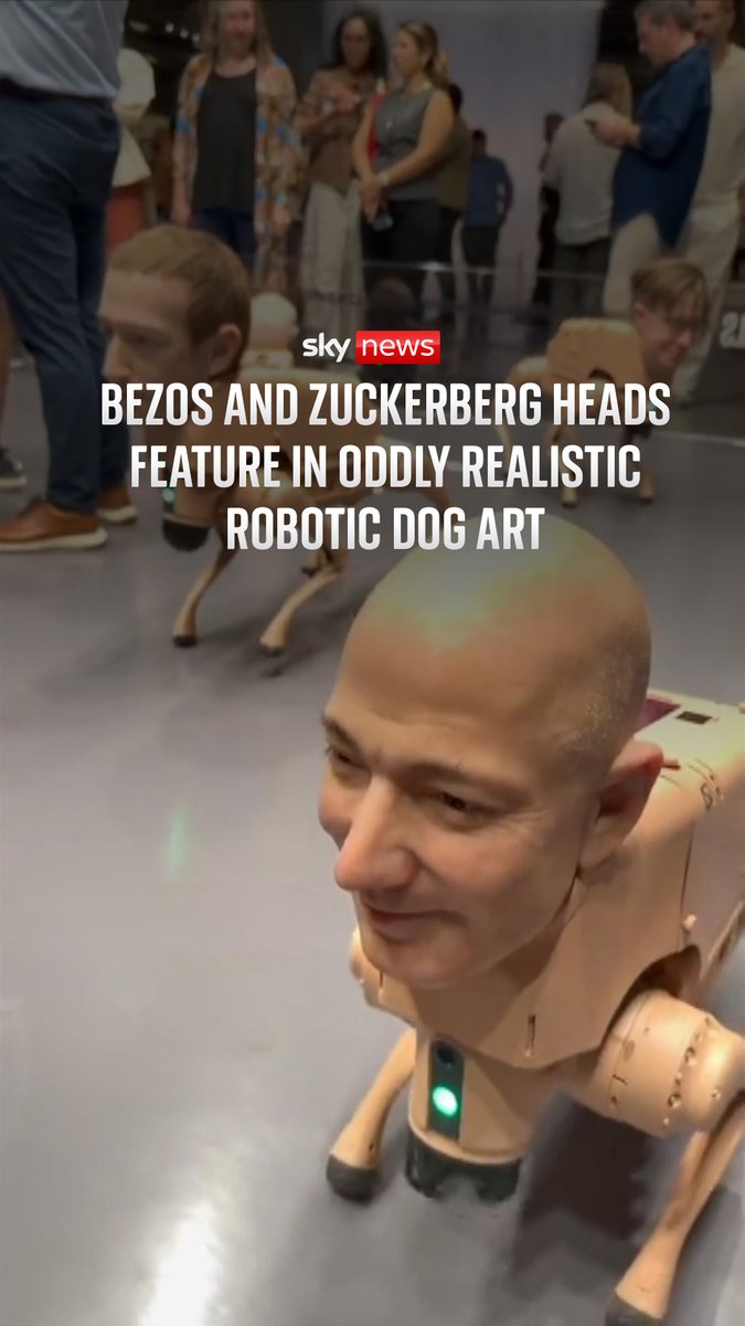 Jeff Bezos, Mark Zuckerberg and Elon Musk all feature in a very unusual artistic creation on display in the US. ⬇️