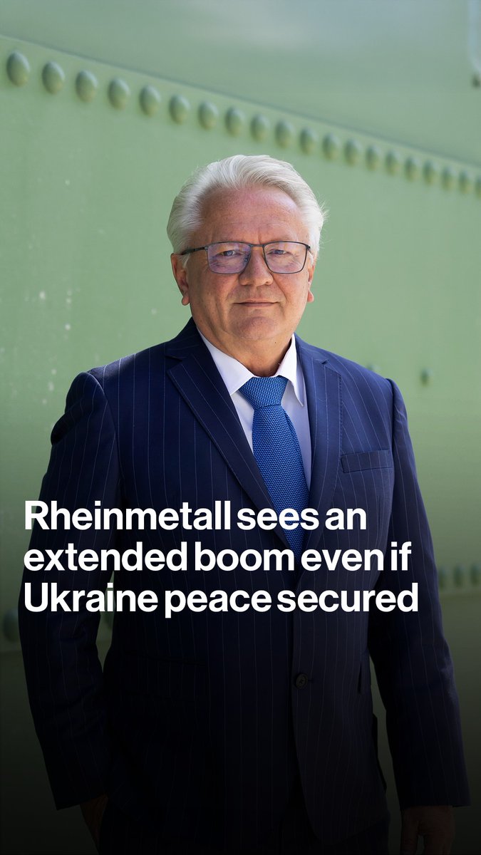 Rheinmetall CEO Armin Papperger says any peace deal in Ukraine won’t change the picture for future weapons demand. He told Oliver Crook Europe is entering an extended period of rearming after decades of drawing down its defense capabilities