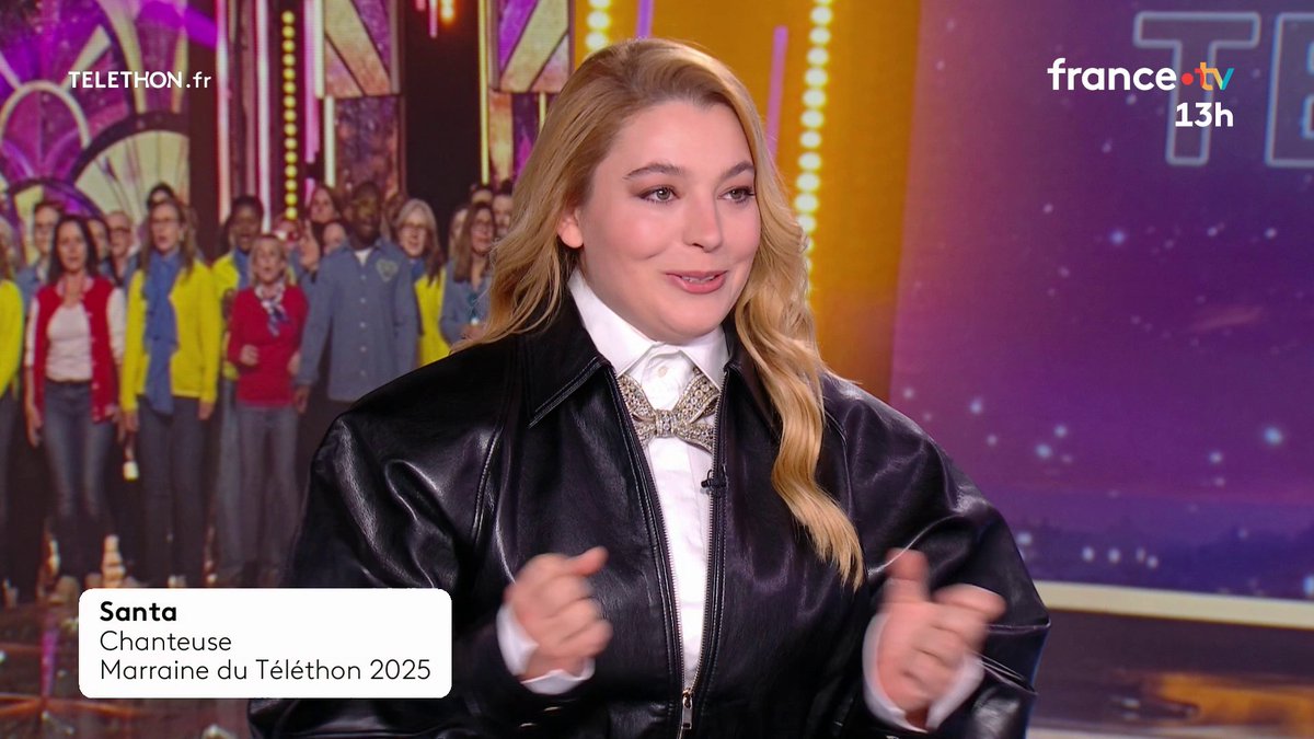 🔴 🗣 Téléthon : L'artiste Santa, marraine de l'édition 2025, est partagée "entre l'excitation, le stress" et "l'envie de faire péter les scores" alors que la plateforme pour les dons est déjà ouverte en ligne. #JT13 #Telethon2025