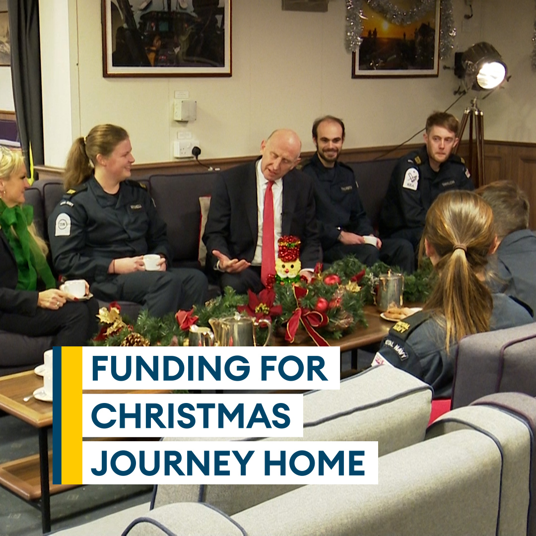 "You are at the heart of our defence plans" 🗣️ Defence Secretary John Healey has met sailors who will benefit from the new initiative to cover personnel's Christmas travel costs, which should impact 35,000 personnel🎄