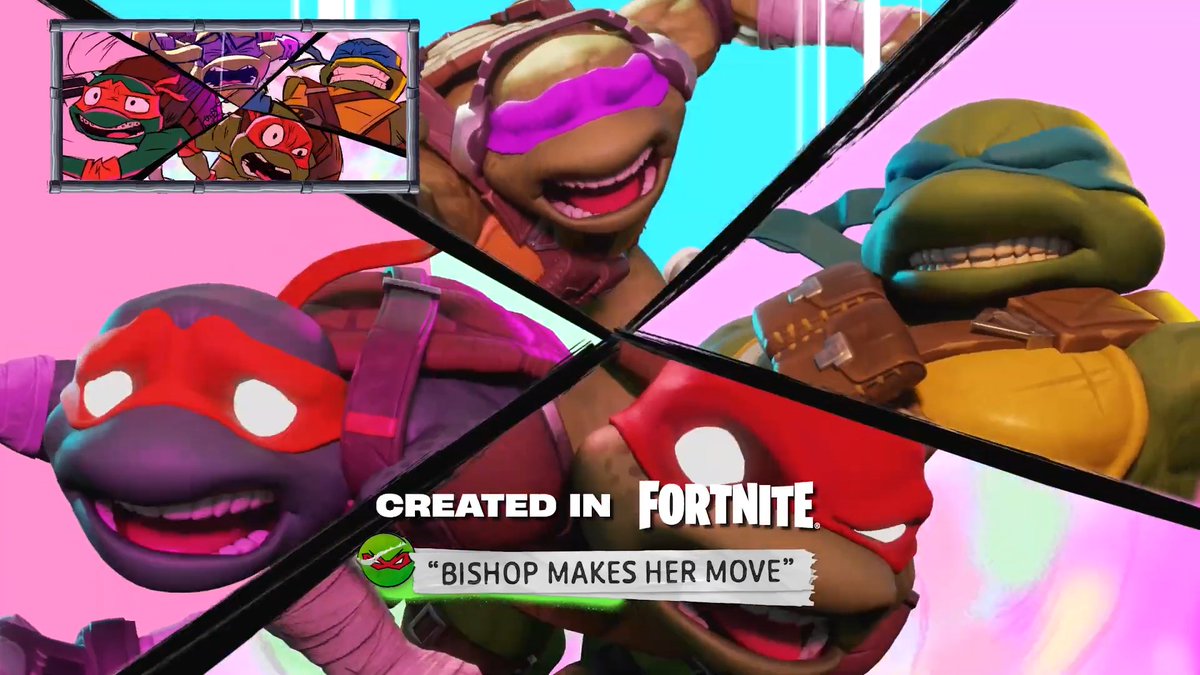 via TMNT (YouTube) Ninja Turtles Battle Bishop's Mechazoids in FORTNITE