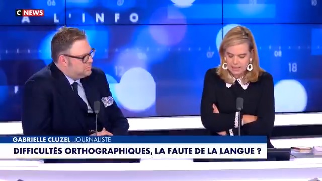 📺 « Ce n’est pas à l’élève de se corriger car il massacre l’orthographe, mais à l’orthographe de se corriger car il massacre l’élève. Si on supprime le Bescherelle, il n’y a plus de problème pour personne. » Gabrielle Cluzel sur Face à l’Info (CNEWS)