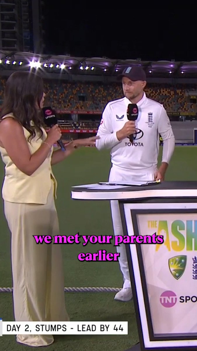 Joe Root talking about his parents’ reaction. 🤣