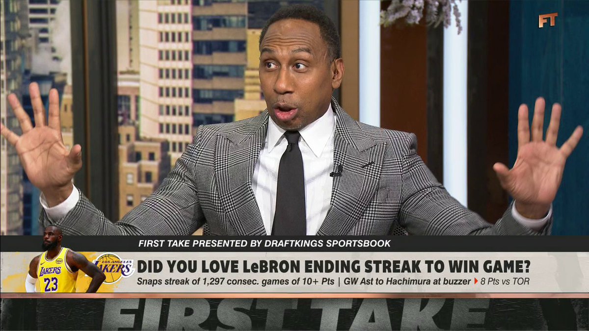 "They can get to the Western Conference Finals, and it's because of plays like that." Stephen A Smith shares his thoughts on LeBron ending his streak to win the game ✍️