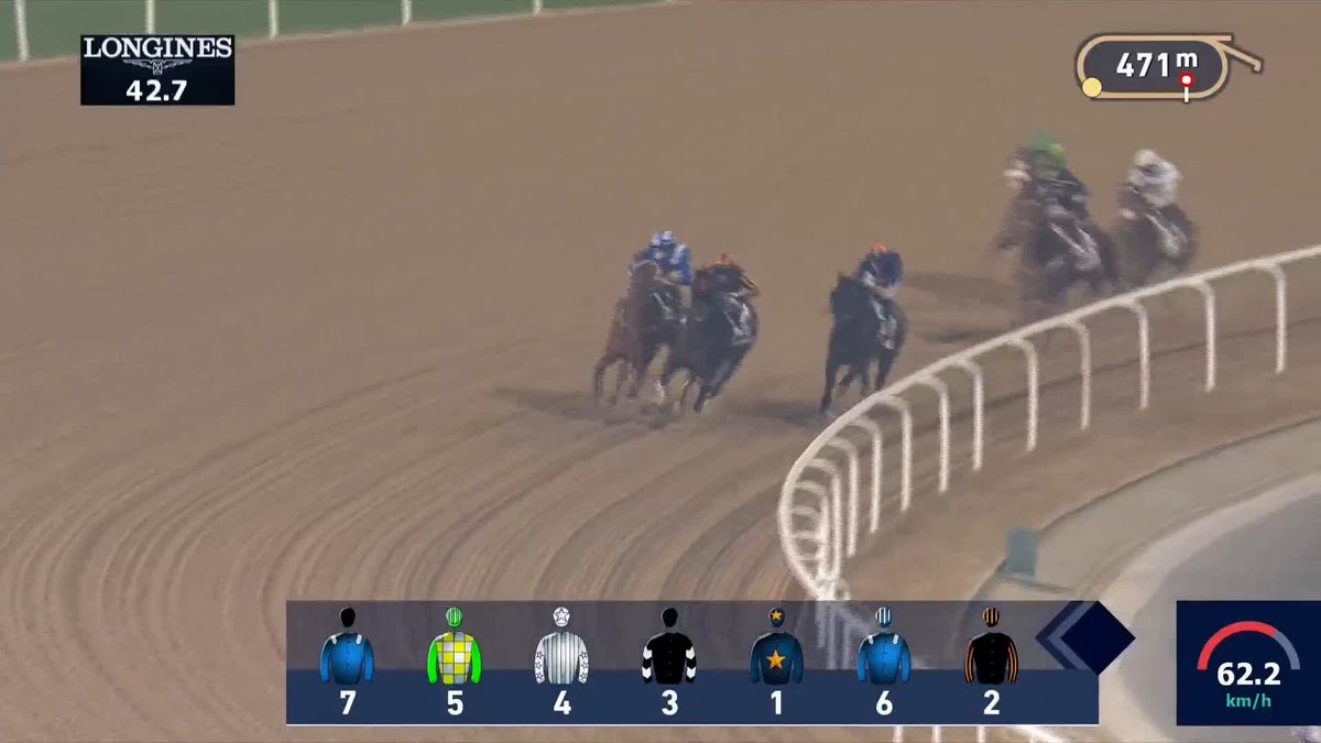 Operating on a different level ..... 𝐄𝐋 𝐍𝐀𝐒𝐒𝐄𝐄𝐁 shines in the Listed Al Garhoud Sprint ⭐️ Dark Saffron last ..... #DubaiCarnival