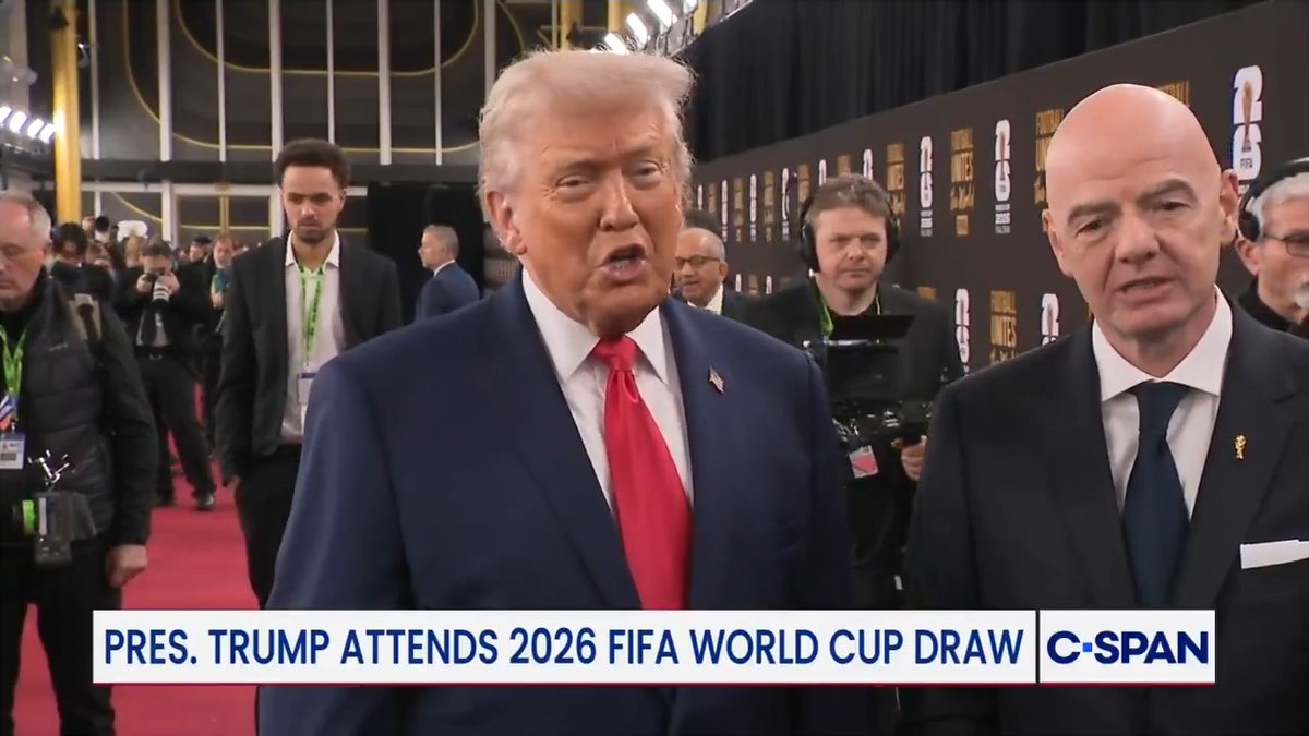President Trump on receiving the Fifa Peace Prize: “I don't know that I'm getting it, I haven't officially been notified. I've been hearing about a peace prize and I'm here to represent our country in a different sense ... I don't need prizes; I need to save lives.”
