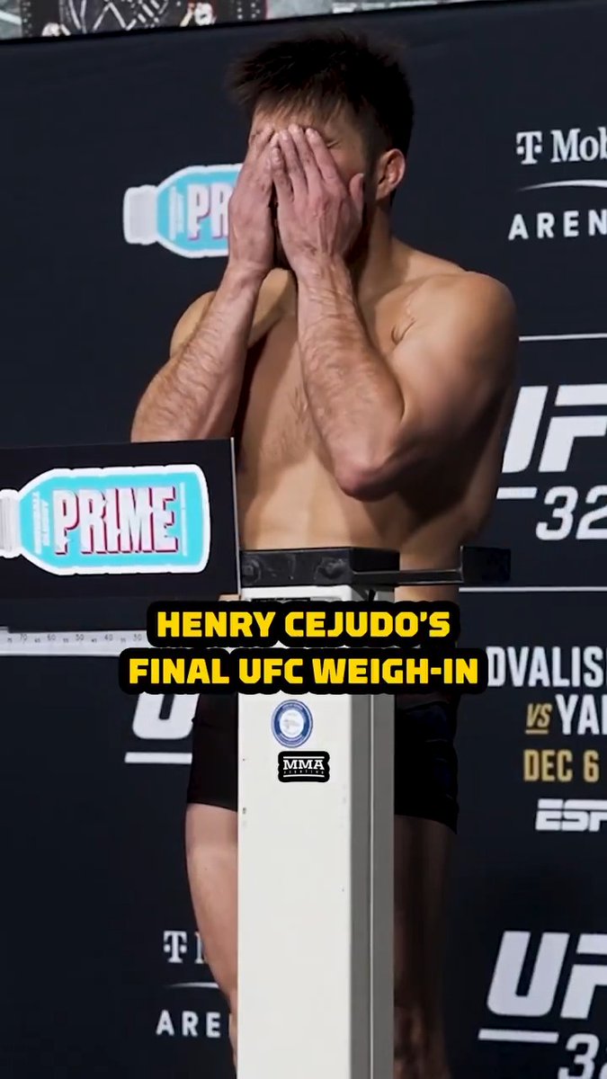 An emotional Henry Cejudo makes weight for the final time ahead of #UFC323 ⚖️