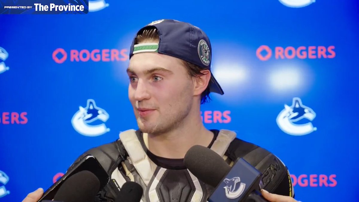 "I'm happy to be back now [practicing]... I've been working hard." 🗣️ Nils Höglander meets with the media after returning to practice with the team. #Canucks | The Province