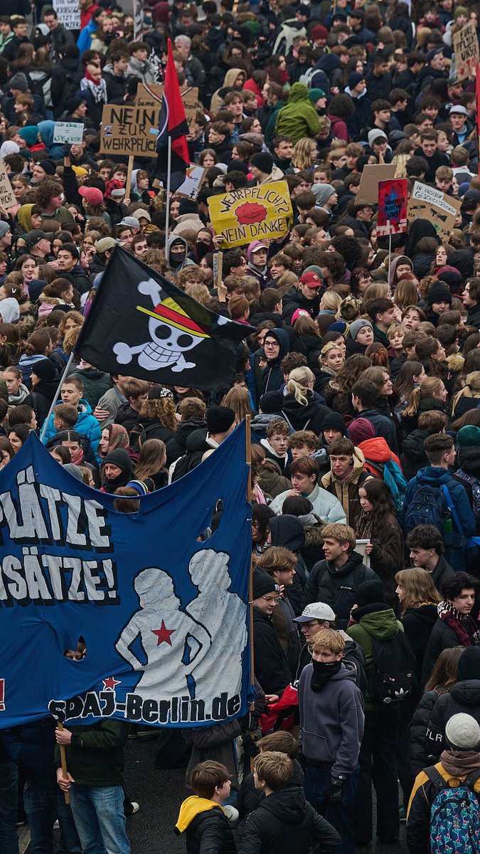 From Berlin to Munich: Thousands of students take to the streets to protest Germany’s new military service law.