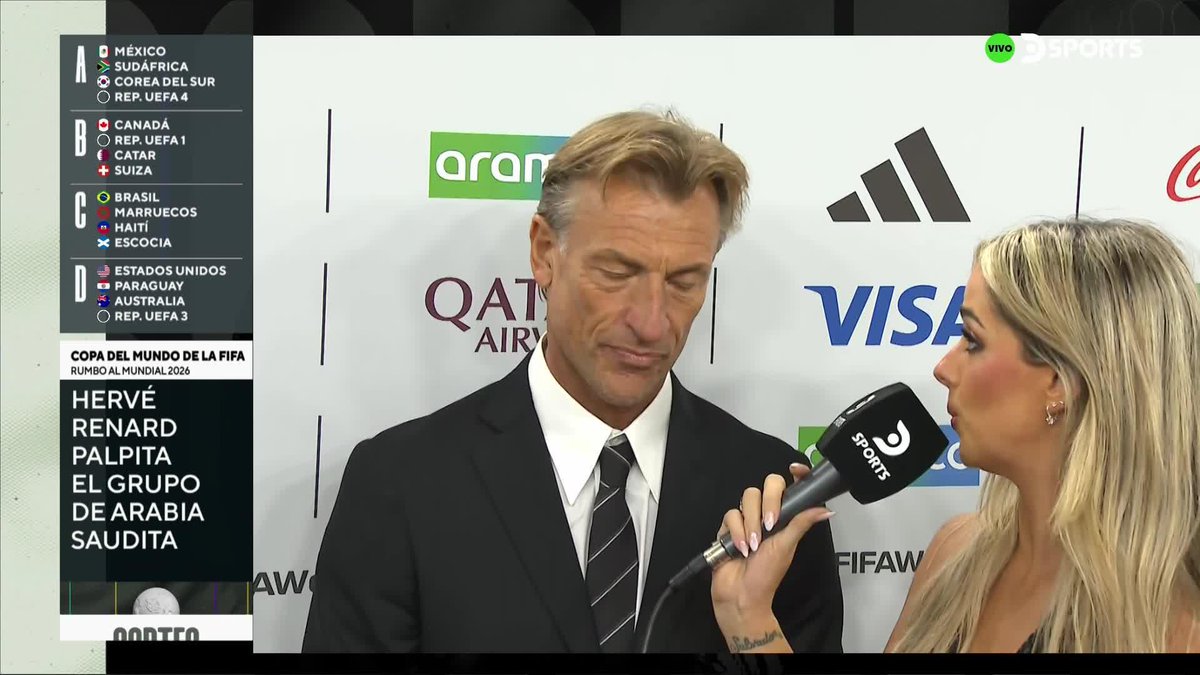 "NO LO REPITO PORQUE ESTÁMOS MUY LEJOS DEL INICIO, PERO ESE HABÍA SIDO MI PRESENTIMIENTO" 🇦🇷🏆 🗣 Hervé Renard, técnico de Arabia Saudita, sobre si Argentina ganará la próxima Copa Mundial de la FIFA 2026™ tal como lo anticipó en el #MundialEnDSPORTS de Catar 2022. 🎙 SOL RIVAS💙💛💙 en #Somos26 | #CopaMundialFIFA