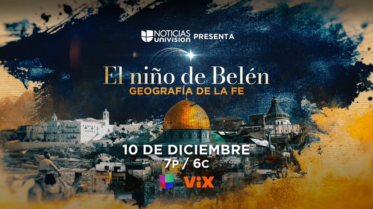 ✝️ No te pierdas el especial 'El Niño de Belén': Ma Antonieta Collins recorre los principales lugares de la vida de Jesús. 📺 📲 💻 Este miércoles 10 de diciembre a las 7pm ET/ 6 C por Univision y @ViX.