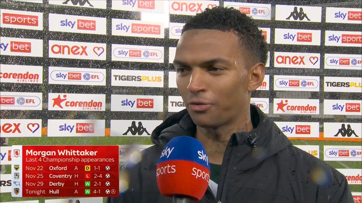 "It's been a long time coming..." Morgan Whittaker reacts after scoring in Middlesbrough's 4-1 drubbing of Hull 💪