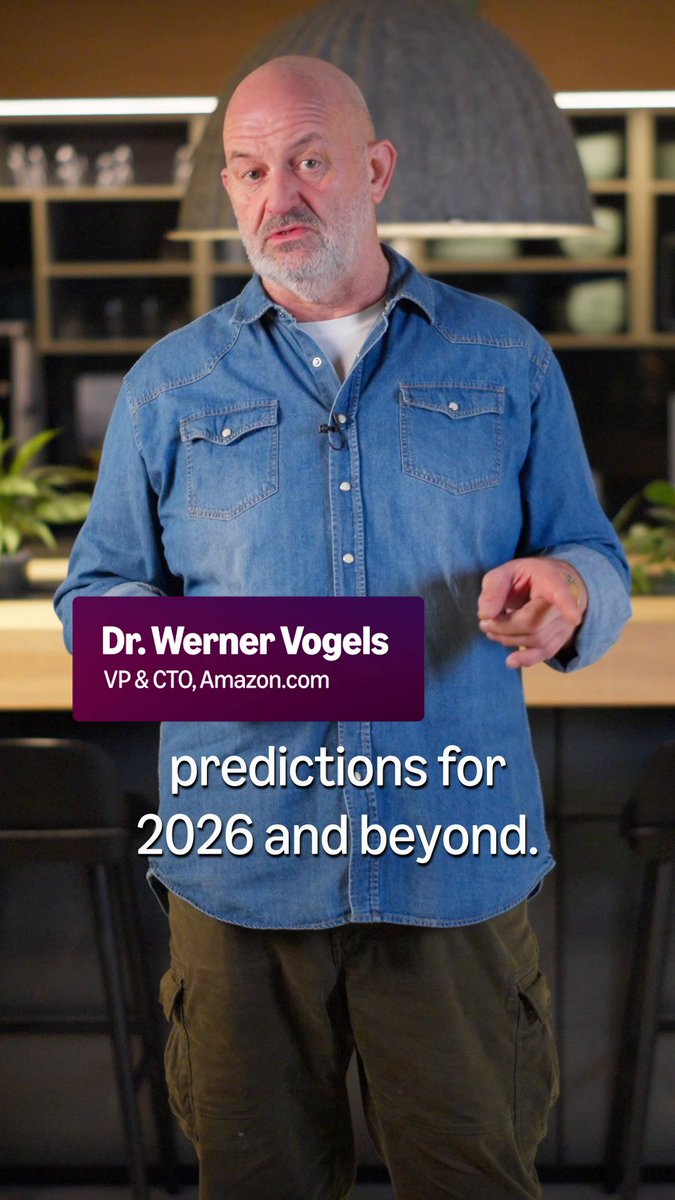 As AWS re:Invent wraps, Dr. Werner Vogels shares his 2026 tech predictions. Here’s his outlook for the year ahead. 🧵 1/8