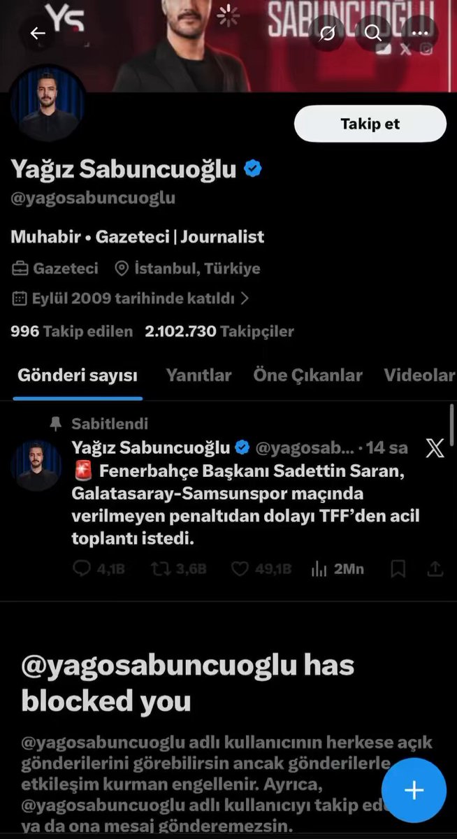 maç sonu 10 tane gs aleyhine tweet girmiş 😂😂 bu adam hakkında söylenecek çok şey var da bizim ezik sümsükler bi ay sonra yine duyum için saksoya yatacak şuna