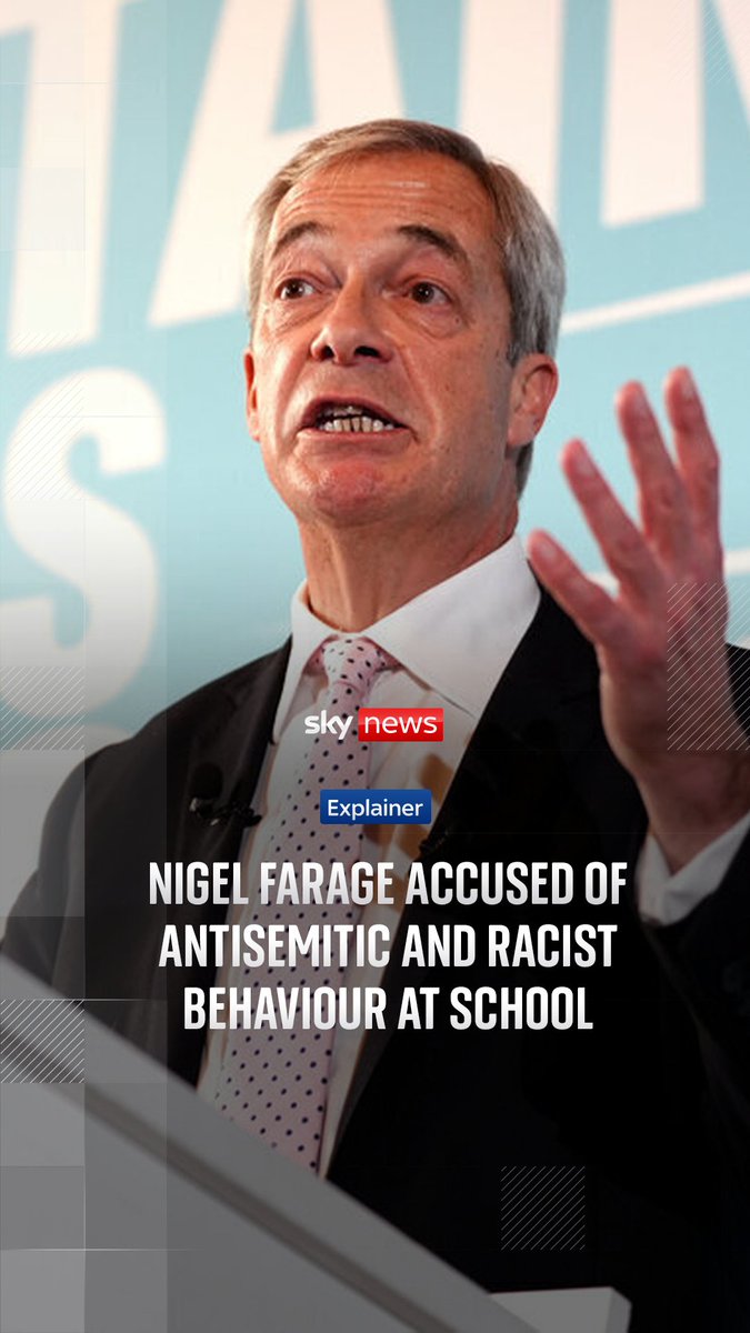 Nigel Farage is under pressure to apologise after former classmates accused him of anti-semitic and racist behaviour at school. The Reform UK leader has said he never directly racially abused anybody during his time at Dulwich College. Sky's Amanda Akass explains