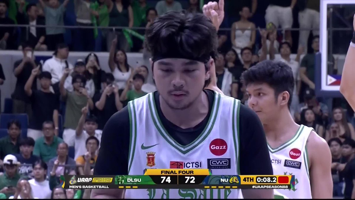 CORTEZ IN THE CLUTCH ❤️🔥 Jacob Cortez steps up with key fourth-quarter baskets to lift the DLSU Green Archers past the NU Bulldogs in this tense, do-or-die Final Four showdown of UAAP Season 88 men’s basketball! #UAAPSeason88 #LegendsStartHere #StrengthInMotionHopeInAction