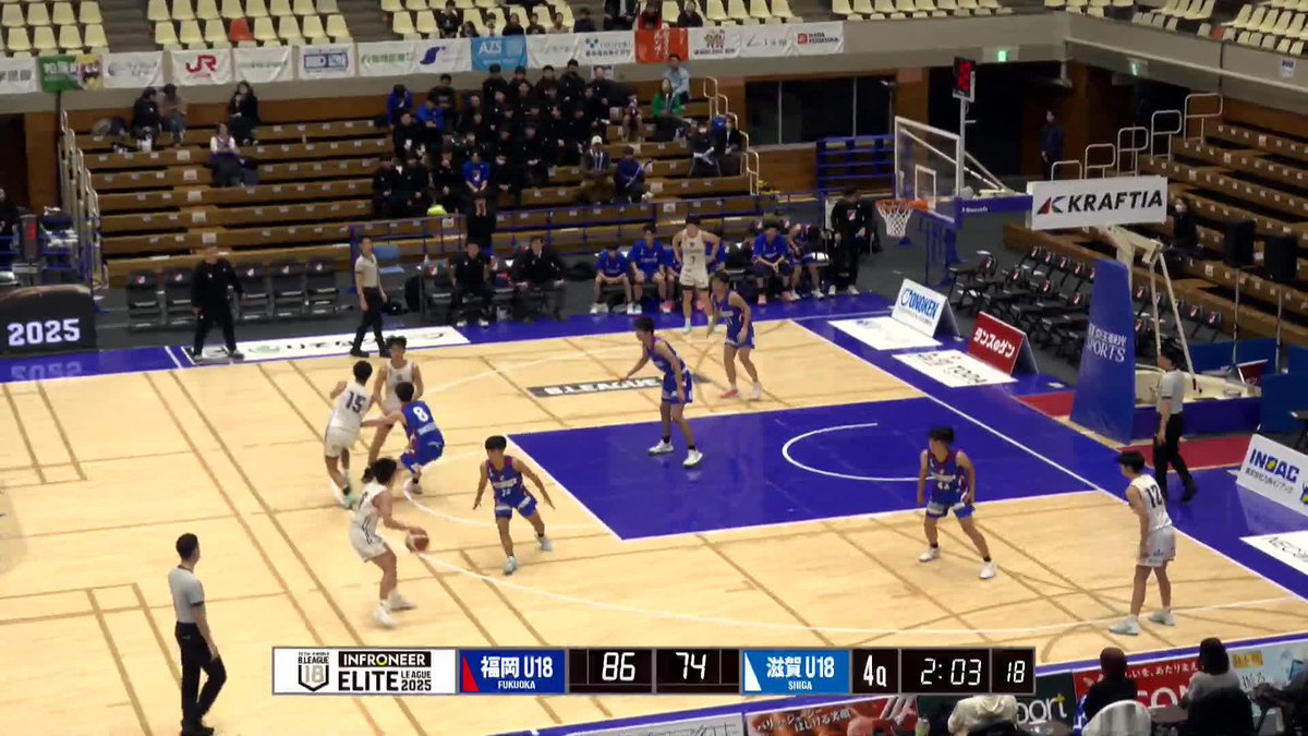 滋賀レイクスU18 大逆転劇！！！！ 4Q残り2分で12点ビハインドを、1分半の13-0のランでひっくり返し、5勝目を挙げました！ 🏆インフロニア B.LEAGUE U18 ELITE LEAGUE 2025 🆚ライジングゼファー福岡 滋賀 87-86 福岡 #LAKESWIN #ヤングレイクス フルゲームはYouTube🔻