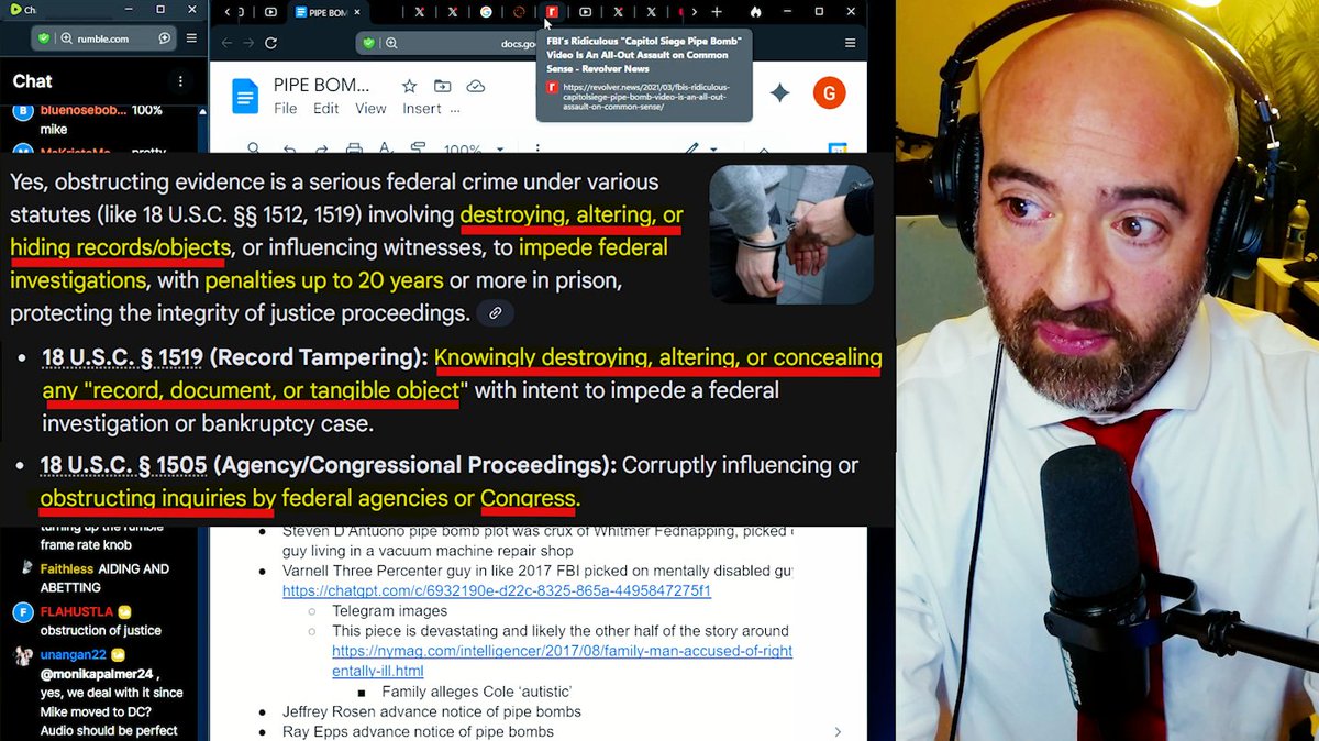 It was OBSTRUCTION (A CRIME) not "incompetence." A critically important point and video on what must be pursued next in the J6 pipe bomber case.