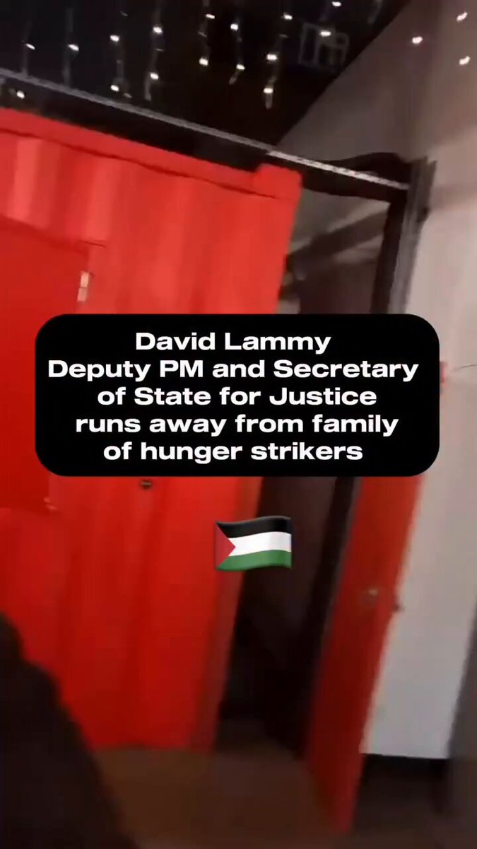 Justice Secretary And War Criminal Who Is Complicit In The Genocide Of The Palestinians And Deputy PM David Lammy ( David Lammy ) Runs Away From Hunger Strikers Family. It’s Been 33 Days Of Hunger Striking In British Prison With No Response For Him. They Demand Immediate Bail. They Have Been Held In Prison For Up To 2 Years Without Charge For Palestinian Activism. Via Prisoners For Palestine