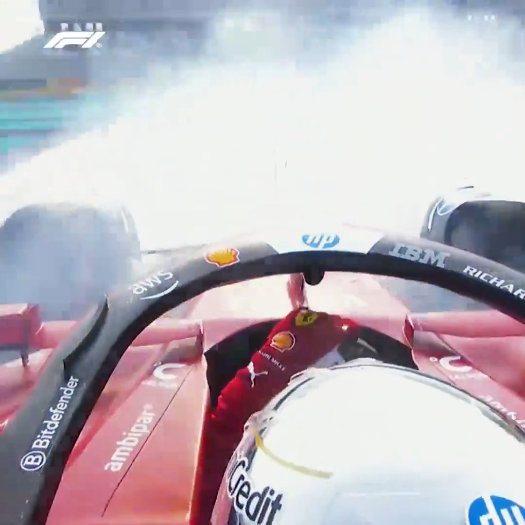 Lewis Hamilton finds the barriers after a big spin at Turn 9 😖 #F1 #AbuDhabiGP