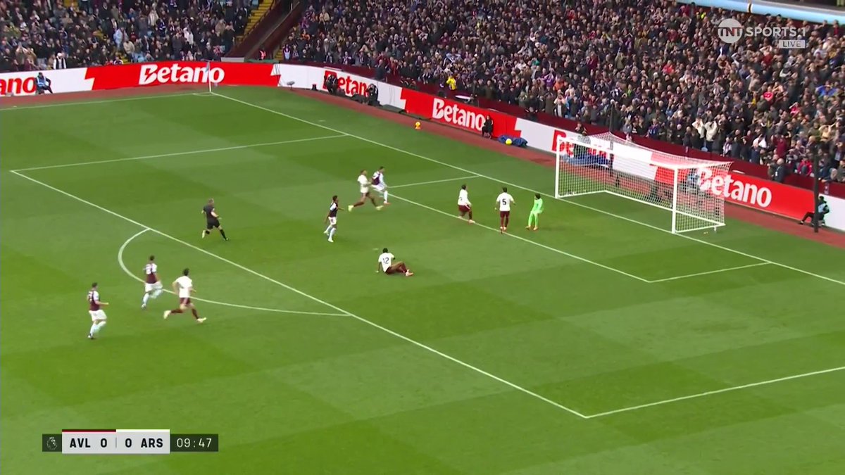 So close 🫣 Ollie Watkins with a brilliant opportunity to give Aston Villa the lead... TNT Sports & discovery+ UK