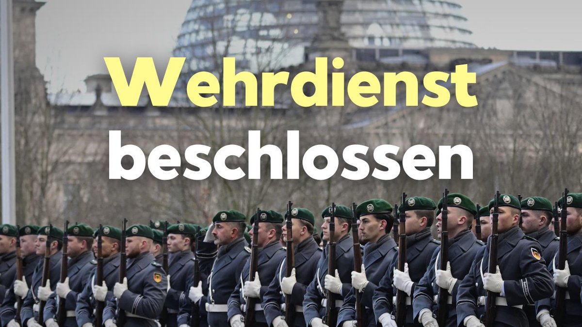 Bundestag beschließt neuen Wehrdienst: In der namentlichen Abstimmung votierten 323 Abgeordnete für die Pläne, 272 dagegen. Damit das Wehrdienst-Modernisierungsgesetz wie geplant zum 1. Januar in Kraft treten kann, muss nun noch der Bundesrat zustimmen.