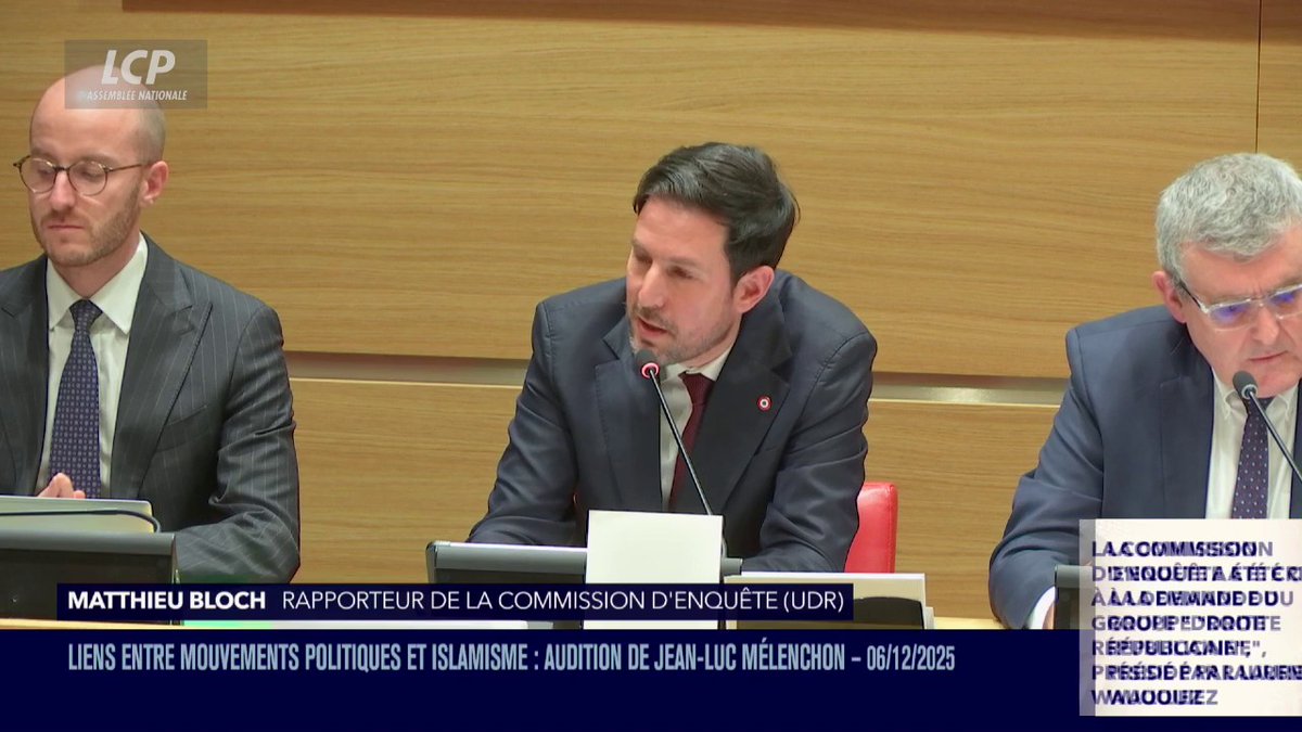 Propos d'Houria Bouteldja sur le "butin de guerre" constitué par Jean-Luc Mélenchon : "Cette phrase vous désigne explicitement comme une sorte de cheval de Troie (...) assumant une logique d'influence sur un candidat aux plus hautes fonctions", estime Matthieu Bloch. #DirectAN
