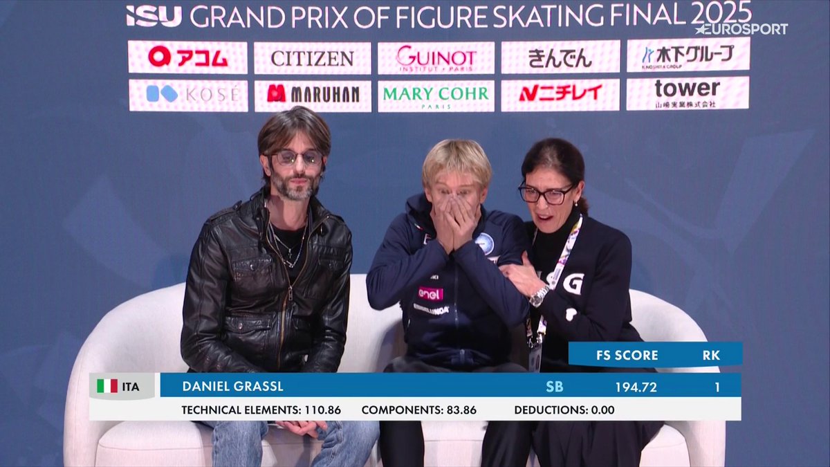 La reazione di Daniel Grassl 🥹🥹🥹 #Pattinaggio #JGPFigure #FigureSkating #Grassl #GPFigure