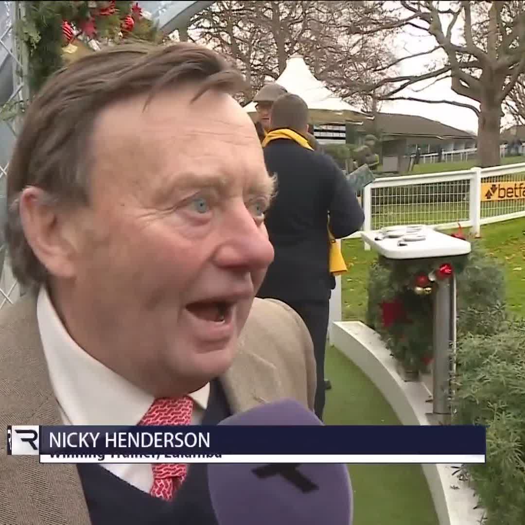 ๐คฉ Nicky Henderson reacts to Lulambaโs scintillating win in the Henry VIII Chase. โI think he's shown there that he doesn't want furtherโ โญ๏ธ โHe stays very well, heโs got the pace and class to do that, heโs only a baby to, his lifeโs in front of him.โ