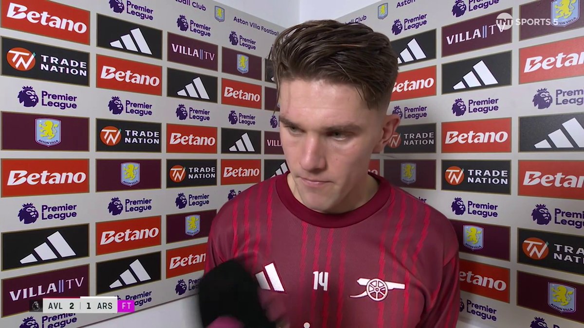"We just have to take this as it is" Viktor Gyokeres reacts to Arsenal's 2-1 defeat to Aston Villa... 🎙️ Jules Breach 📺 TNT Sports &amp; discovery+ UK