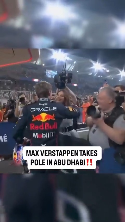 Max Verstappen's pole position in Abu Dhabi sealed with a Kelly Piquet kiss ❤️