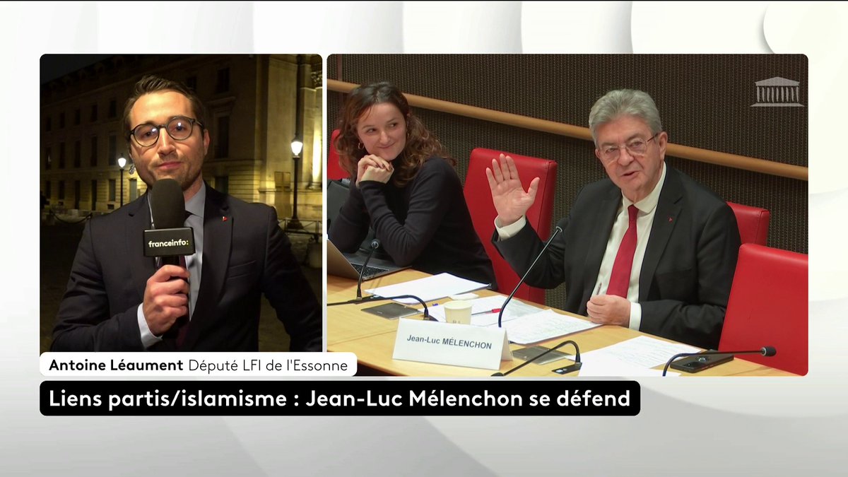 🔴 J-L Mélenchon auditionné : "Il a donné 1h45 de leçon sur la laïcité, l’islam et la République. Il a démonté la diabolisation dont sont victimes nos compatriotes musulmans et répondu à ceux qui voulaient nous piéger", affirme Antoine Léaument (LFI). #ToutEstPolitique #canal16