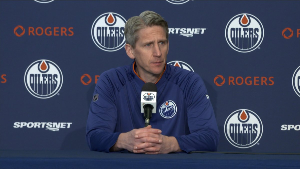 "Our attention to detail has been better." Coach Knoblauch provides pre-game thoughts as the #Oilers host Winnipeg. Enterprise | #LetsGoOilers
