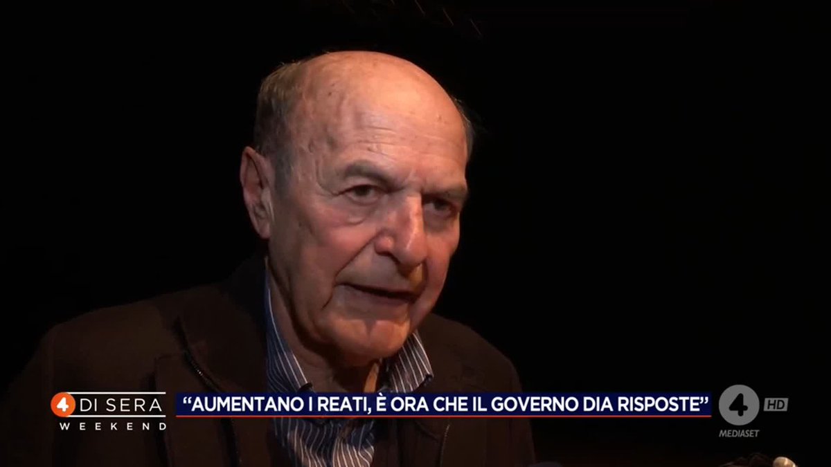 "Aumentano i reati, è ora che il Governo dia risposte" Pier Luigi Bersani a #4disera Weekend