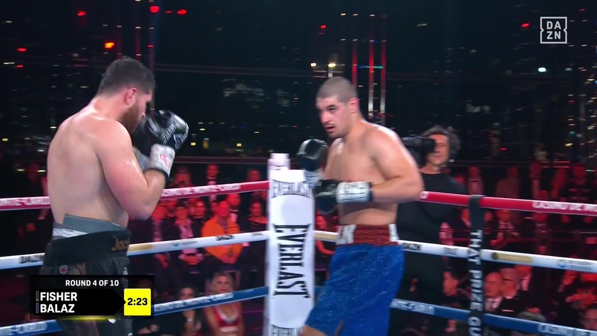 Johnny Fisher DROPS Balaz THREE times in the fourth round and IT'S OVER!! 🤯 #MasoudMcGrail | Live NOW on DAZN▪️