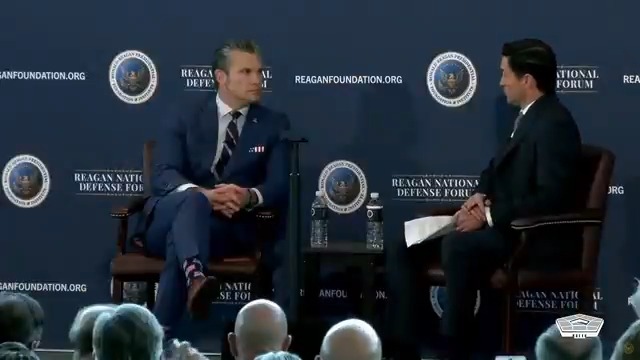 .Secretary of War Pete Hegseth Pete Hegseth keynote conversation at the Reagan National Defense Forum.