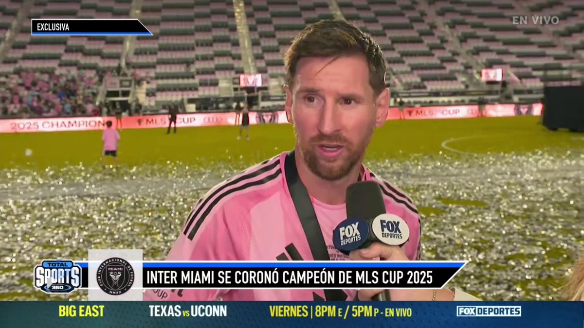 LA PALABRA DEL CAPITÁN. 🏆😎 Lionel Messi platicó con Ashley Gm después de conseguir el título histórico con Inter Miami, otra copa más para su legendaria carrera. #MLSenFOX