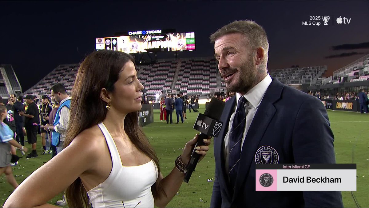 David Beckham conversó con Antonella González tras ganar la #MLSCup 2025 pres. por Audi: "Fue nuestra noche esta noche. Jugar el último juego en MLS en nuestro estadio y ganar la MLS Cup, estaba escrito en las estrellas y es algo especial. Estoy orgulloso del equipo"