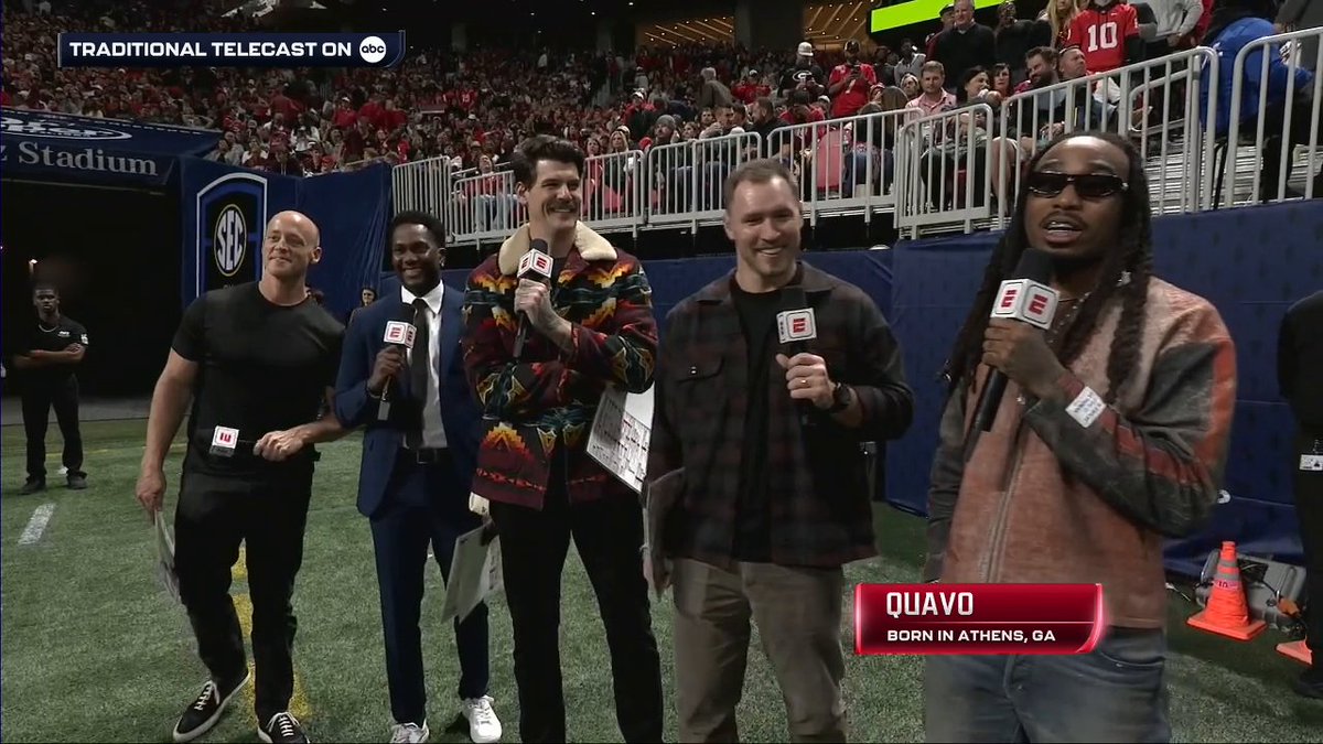 Quavo had to hop on the alt cast to talk all things Georgia Bulldogs 🤩 Watch the SEC Championship Field Pass presented by the Pat McAfee on ESPN and the ESPN App ➡️