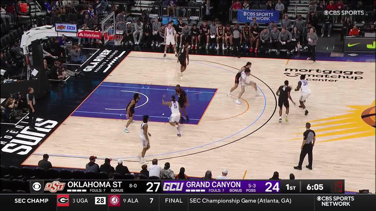 ON. HIS. HEAD. OSU Cowboy Basketball with the poster and staredown 🤯🤯