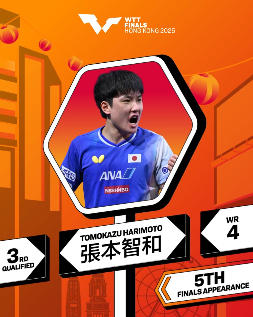 It's a powerhouse sibling day with the Harimotos! 🤜🤛 Older brother Tomokazu also secured the third seat in the #RaceToHongKong, with his 2025 season accolades including a hometown title at #WTTYokohama 🌟 #WTTHongKong #TableTennis