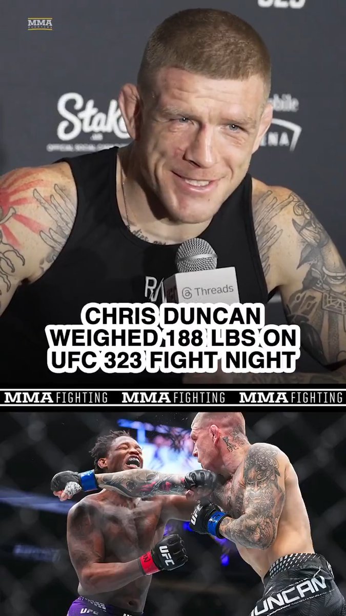 Chris Duncan weighed HOW MUCH for his lightweight fight at #UFC323? 👀