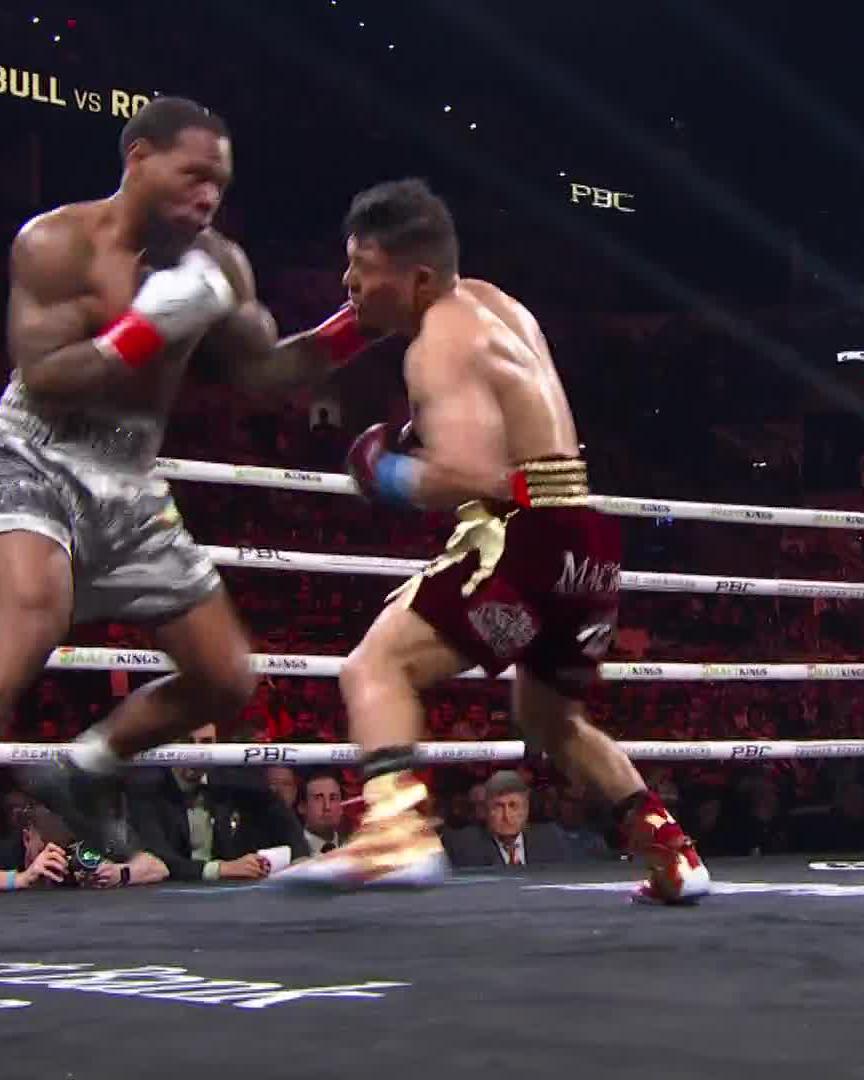 .@Oneof1x lands a counter, setting Cruz off balance and into the ropes. 📺 Order #PitbullRoach now: