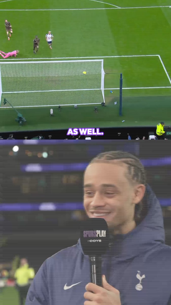 "I was thinking about Micky" 🤣 Xavi reacts to scoring his first goal for Spurs 🤍