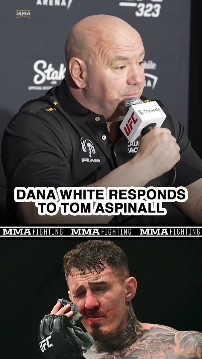 Dana White responds to Tom Aspinall's criticism of his previous comments over his eye injuries: "I wasn't saying anything negative towards him. … I'm sure he's upset. He'll get better, and we'll get him back in there."