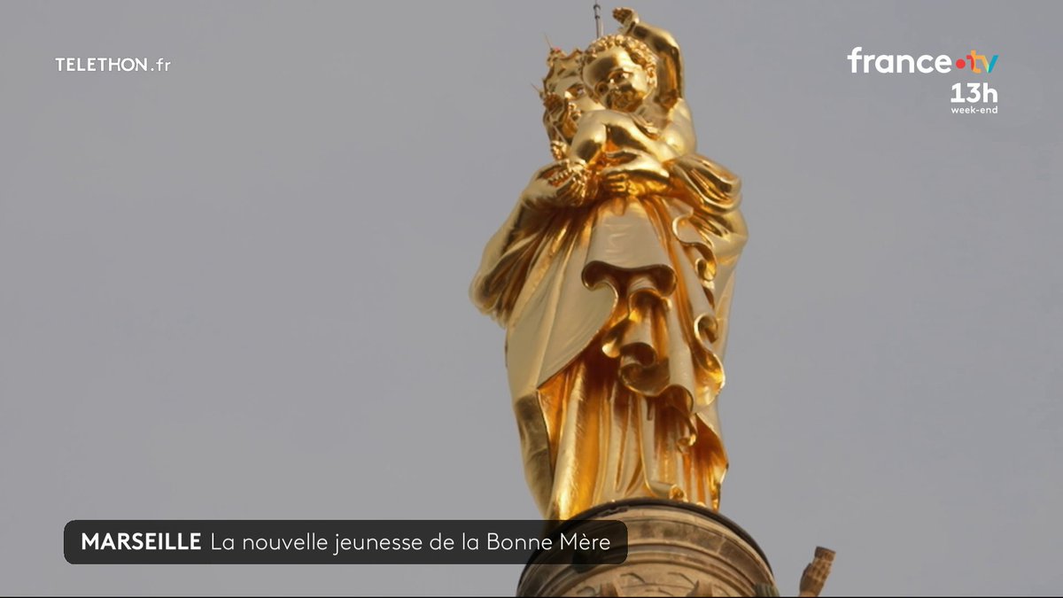 Marseille : aprรจs plus de 10 mois de restauration, la statue au sommet de la basilique Notre-Dame-de-la-garde sera officiellement dรฉvoilรฉe ce dimanche 7 dรฉcembre. #JT13H