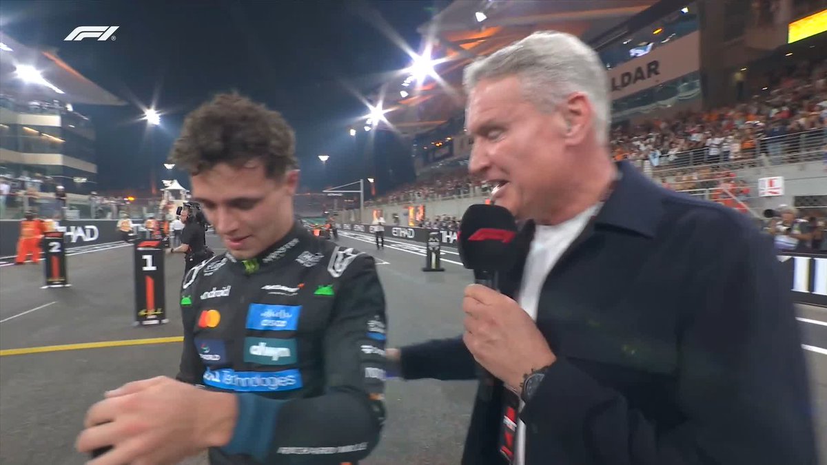 Over to you, Lando 🎙️ The first interview with our new world champion! #F1 #AbuDhabiGP