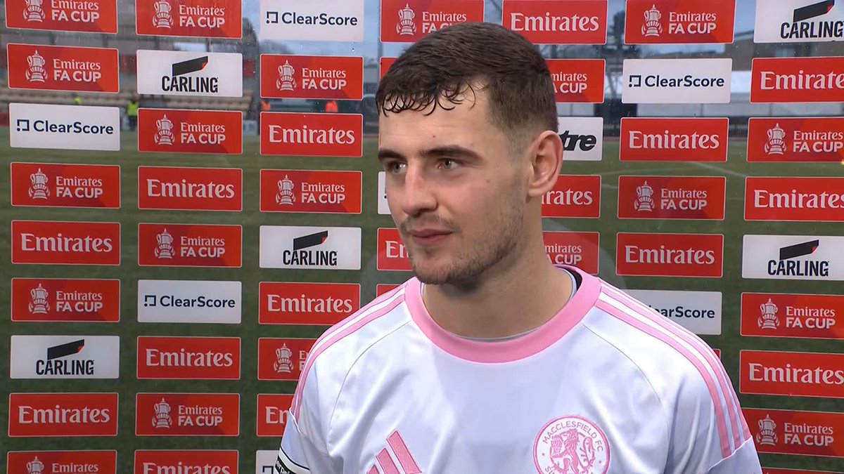 "I have no words" 💙 James Edmondson sums up a special day having scored a remarkable goal and winning the Emirates Player of the Match as Macclesfield FC progress to the third round 🏆 #EmiratesFACup