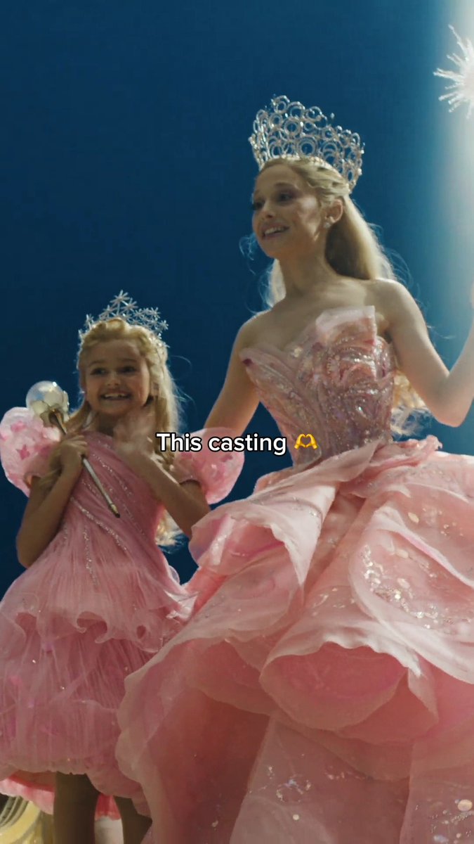 Glinda² 🥹 Ariana Grande and her mini me on the set of #WickedForGood.